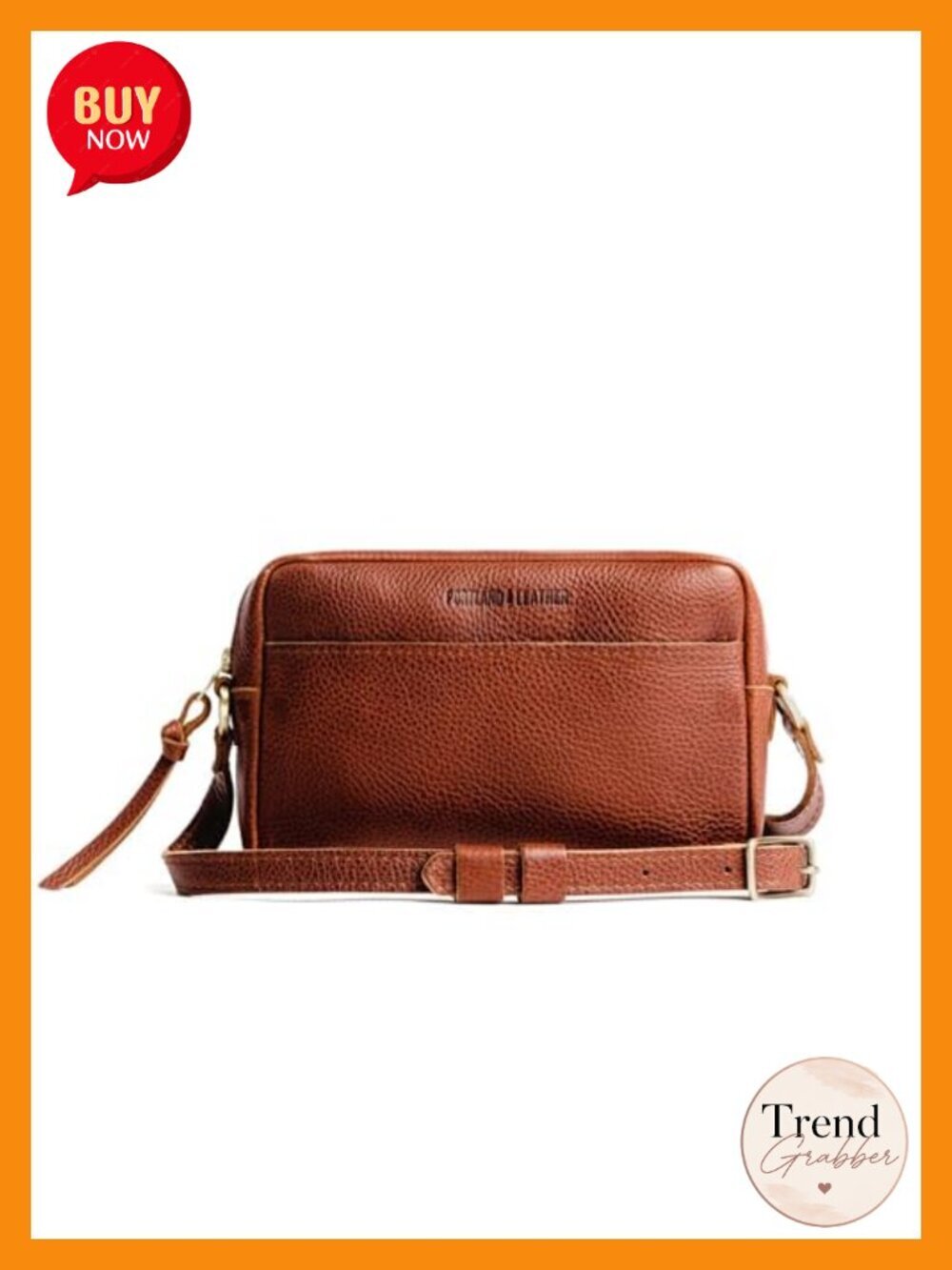 Large Full-Grain Leather Camera Bag Crossbody with Adjustable Strap